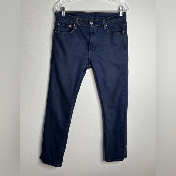 Levi Mens Jeans Straight Legs Navy Blue W32 L30 - Picture 4 of 12